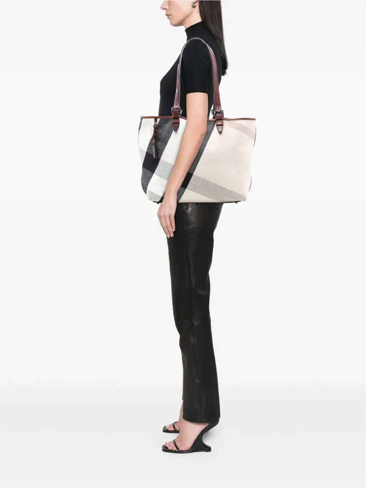 Burberry ヴィンテージ メガチェックキャンバス トートバッグ - Brown - 画像2