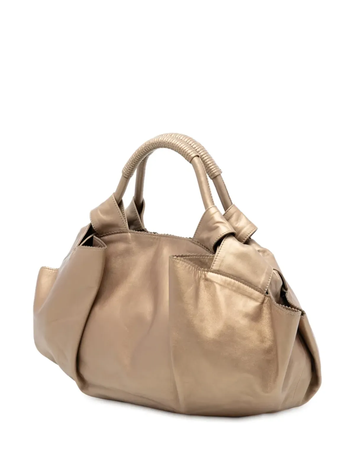 Loewe Pre-Owned ナッパレザー Aire ホーボーバッグ - ゴールド - 画像3