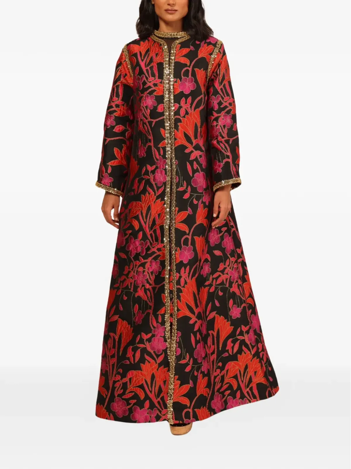 Baruni Aziza Abaya 花柄コート - ブラック - 画像2