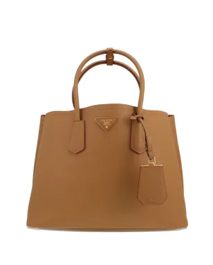 Prada Pre-Owned 2020s ダブルレザー トートバッグ - ブラウン - サムネイル1