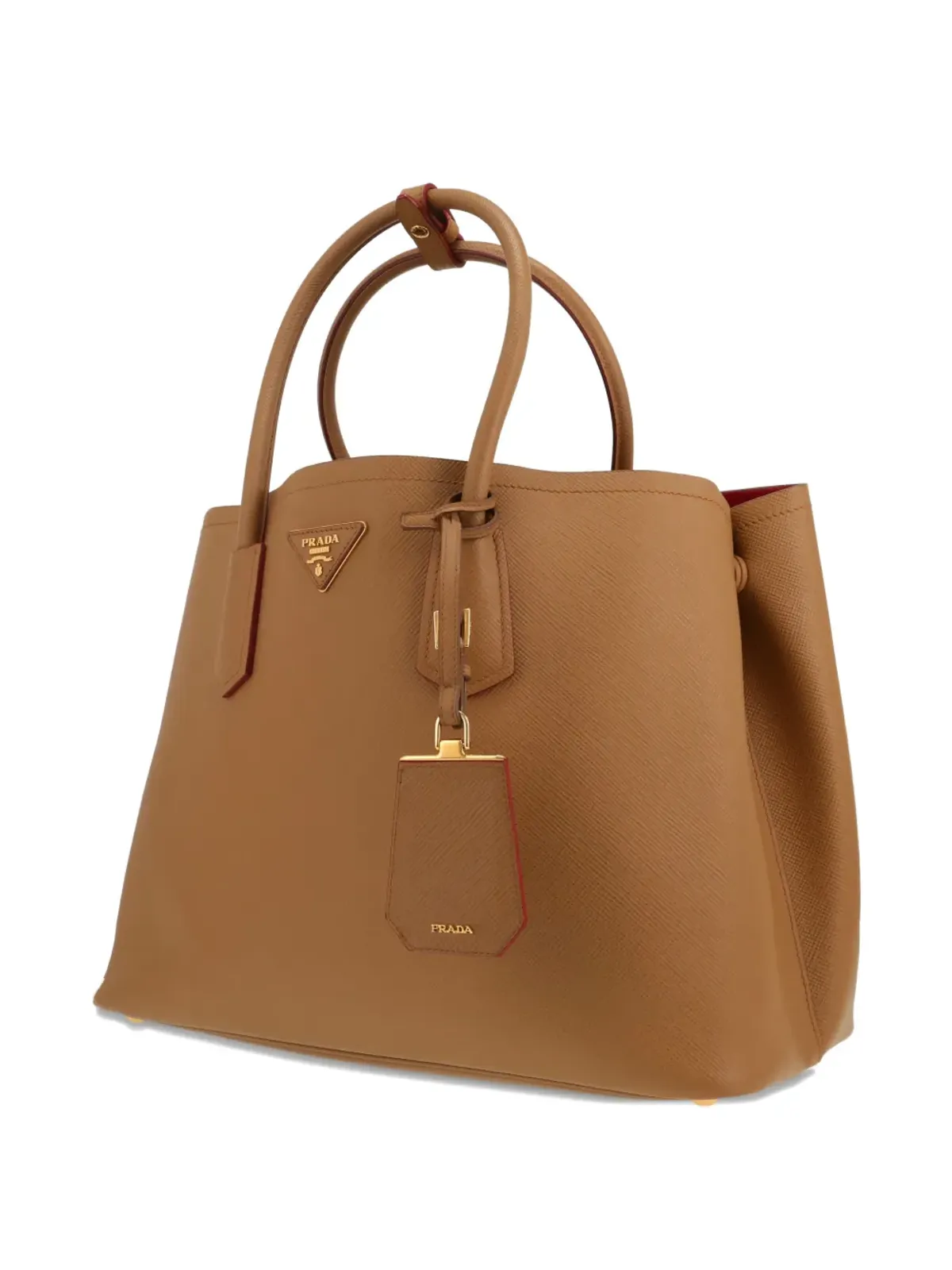 Prada Pre-Owned 2020s ダブルレザー トートバッグ - ブラウン - 画像5