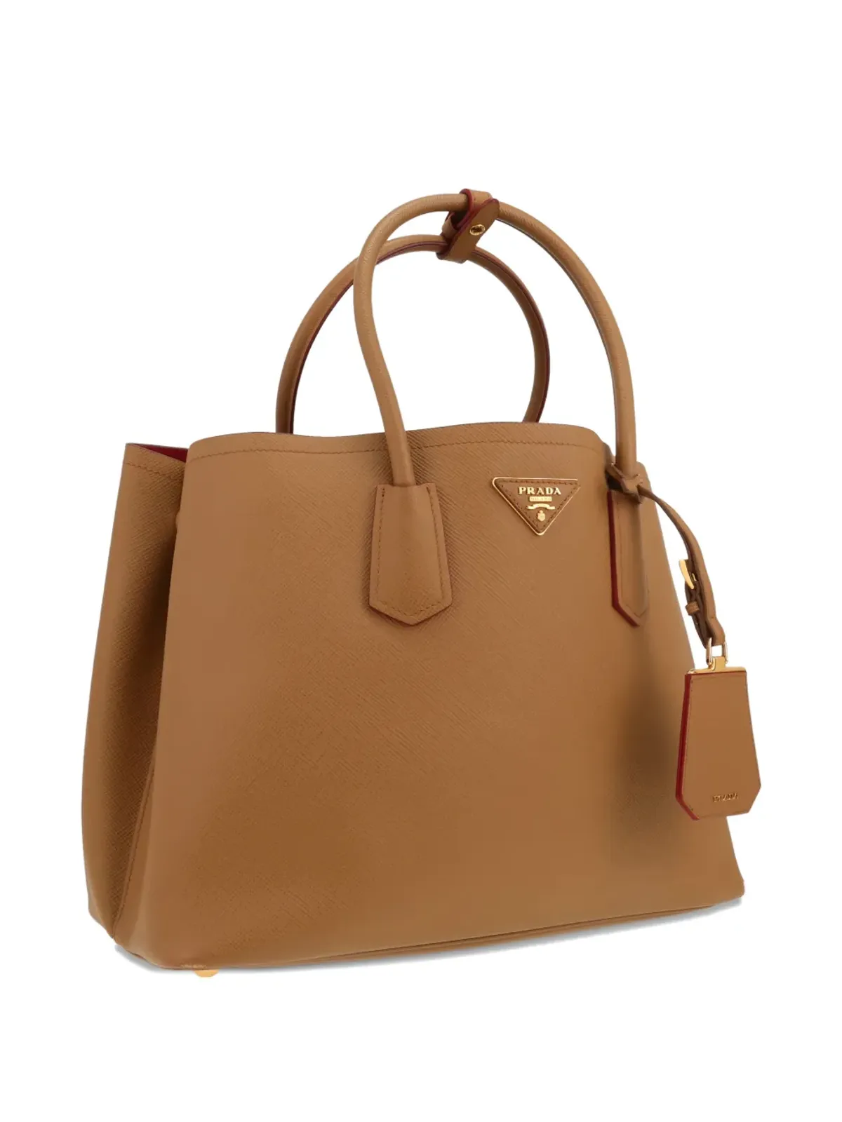 Prada Pre-Owned 2020s ダブルレザー トートバッグ - ブラウン - 画像4