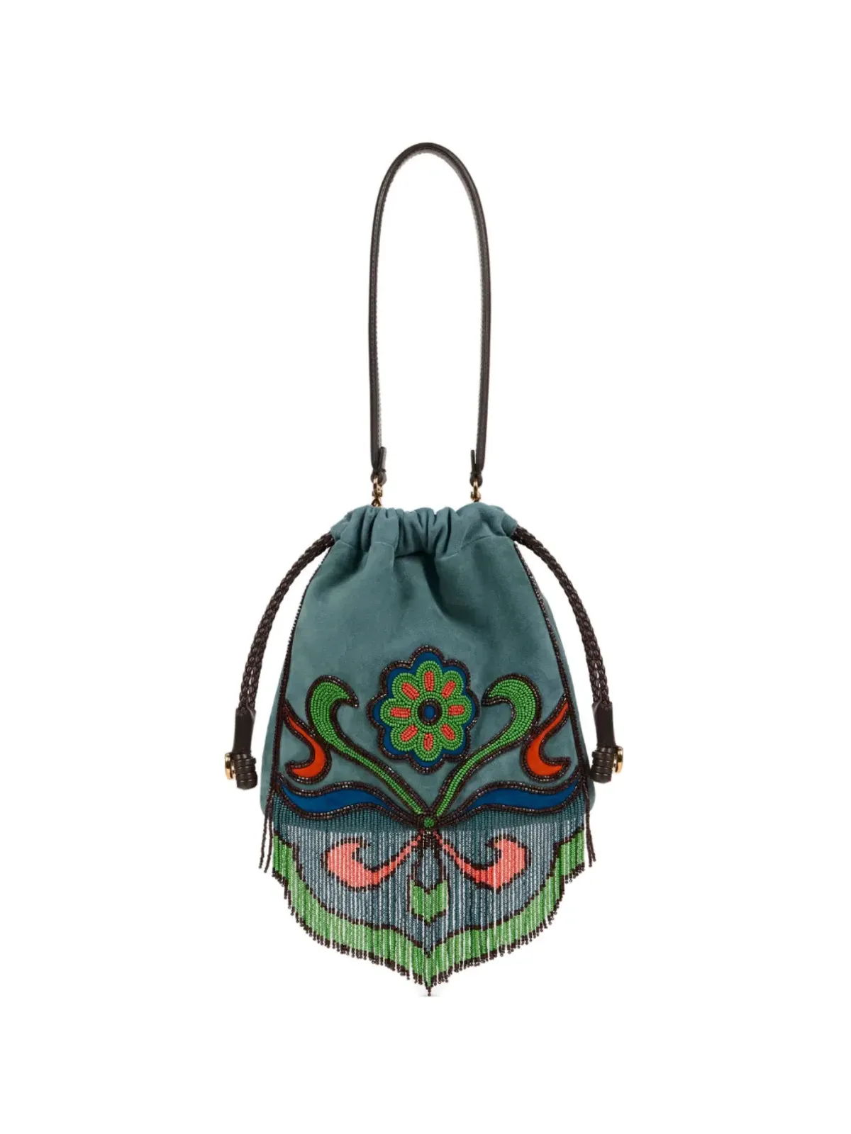 ETRO カリスペラ ビーズ付き フリンジ バケットバッグ - 画像1