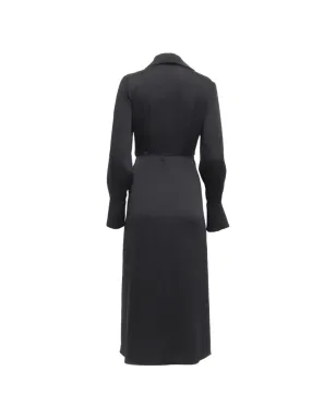Burberry Pre-Owned ブラックのタイ付きミディドレス - サムネイル2