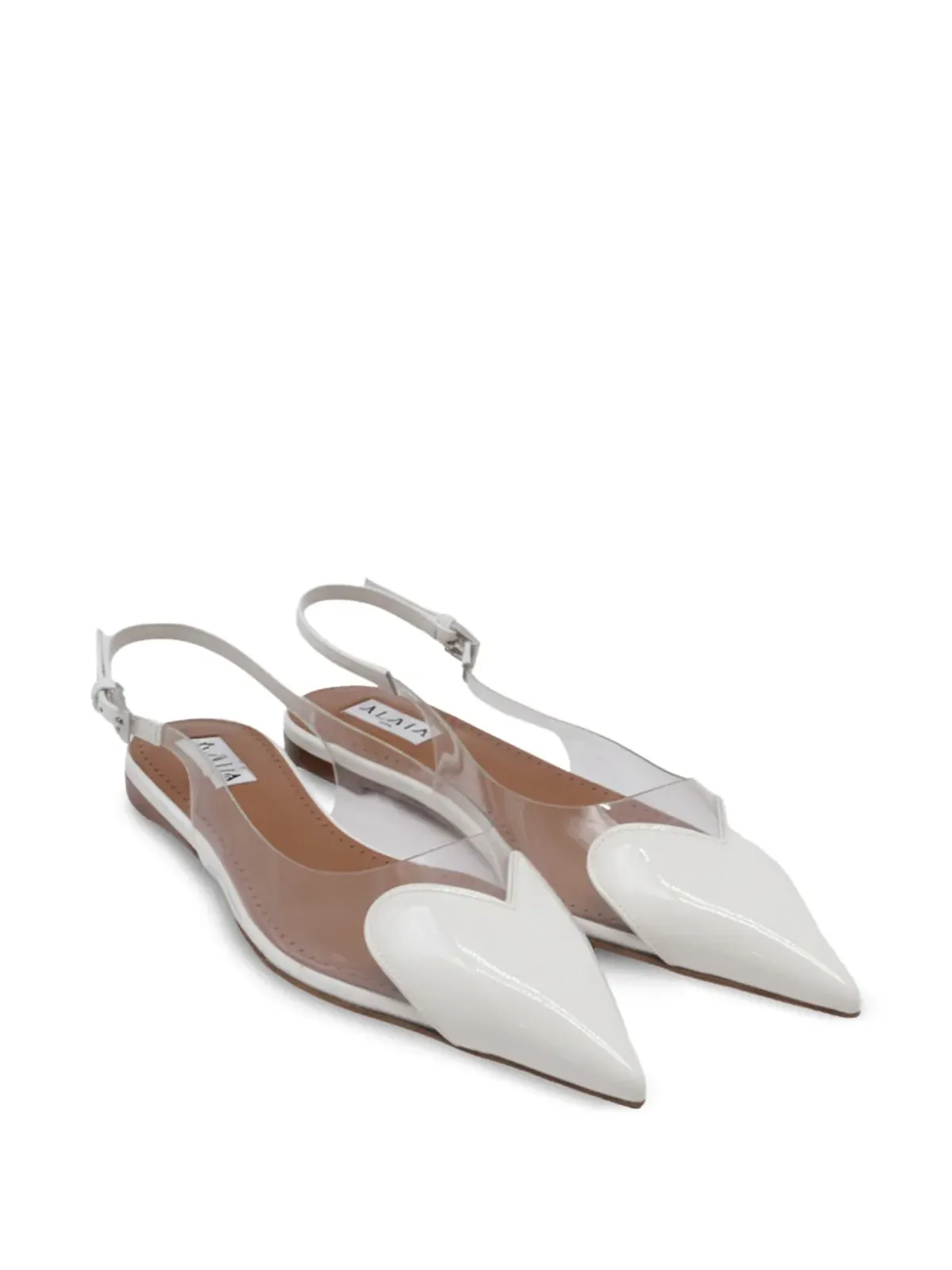 Alaïa Pre-Owned レ・クール ハート スリングバック バレエフラット - 画像2