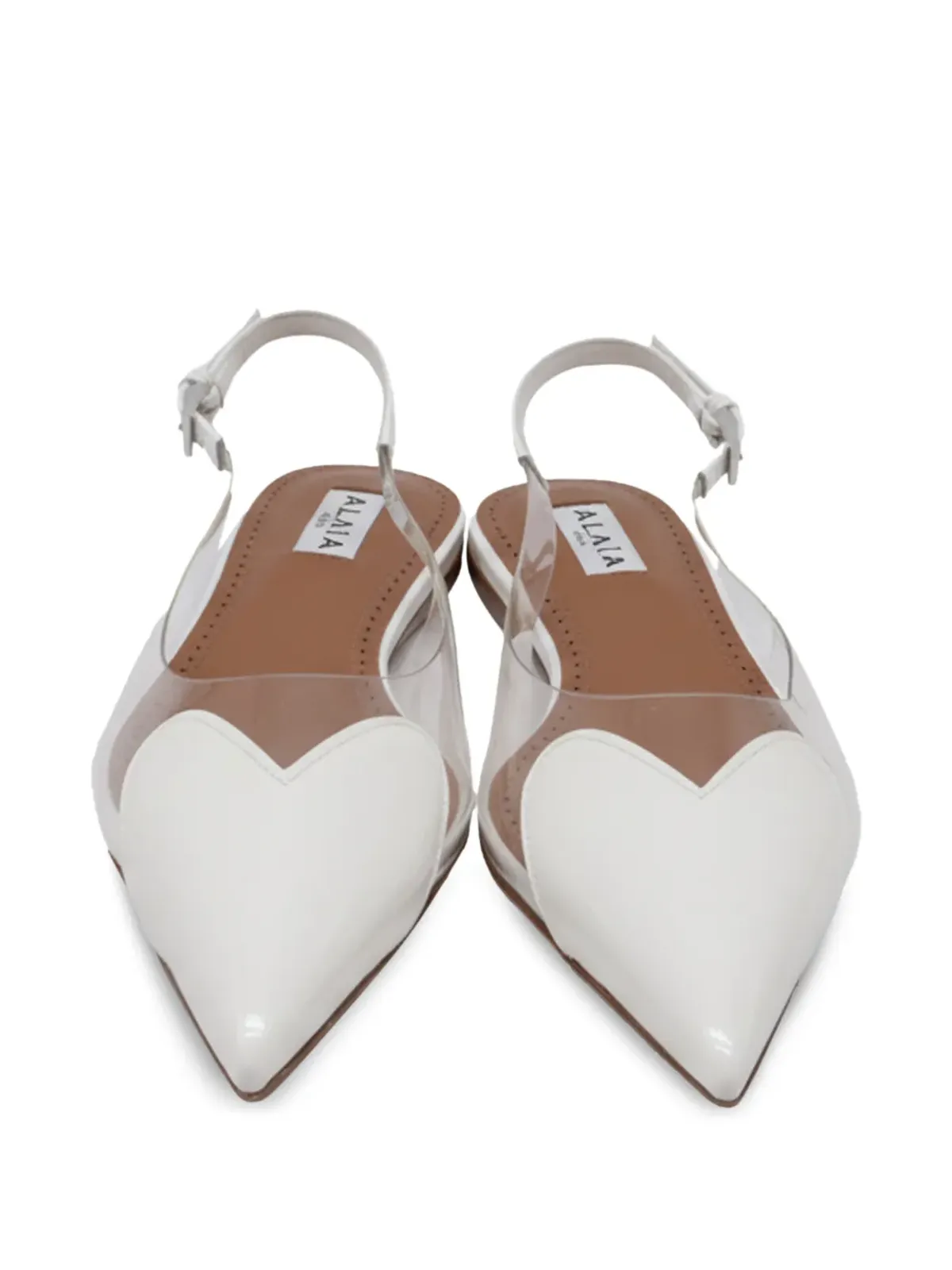 Alaïa Pre-Owned レ・クール ハート スリングバック バレエフラット - 画像3