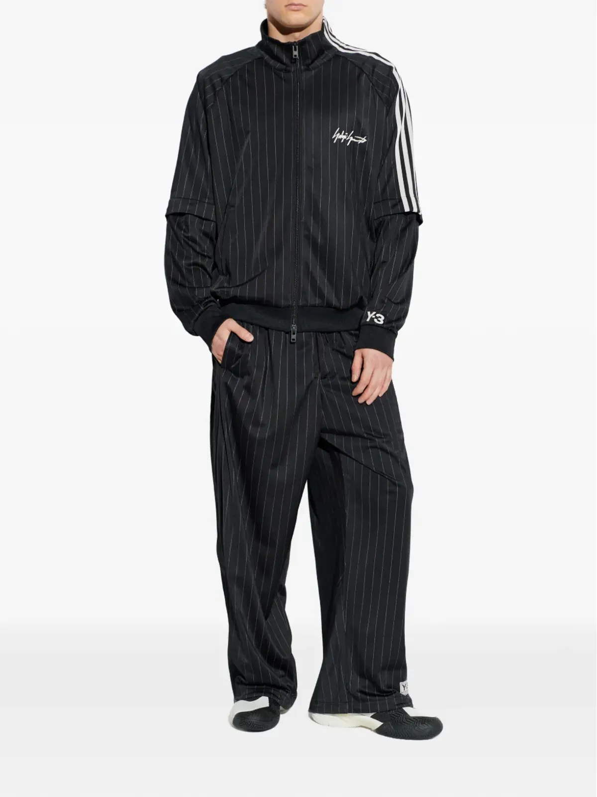 Y-3 ピンストライプ ドローストリング トラックパンツ - 画像2