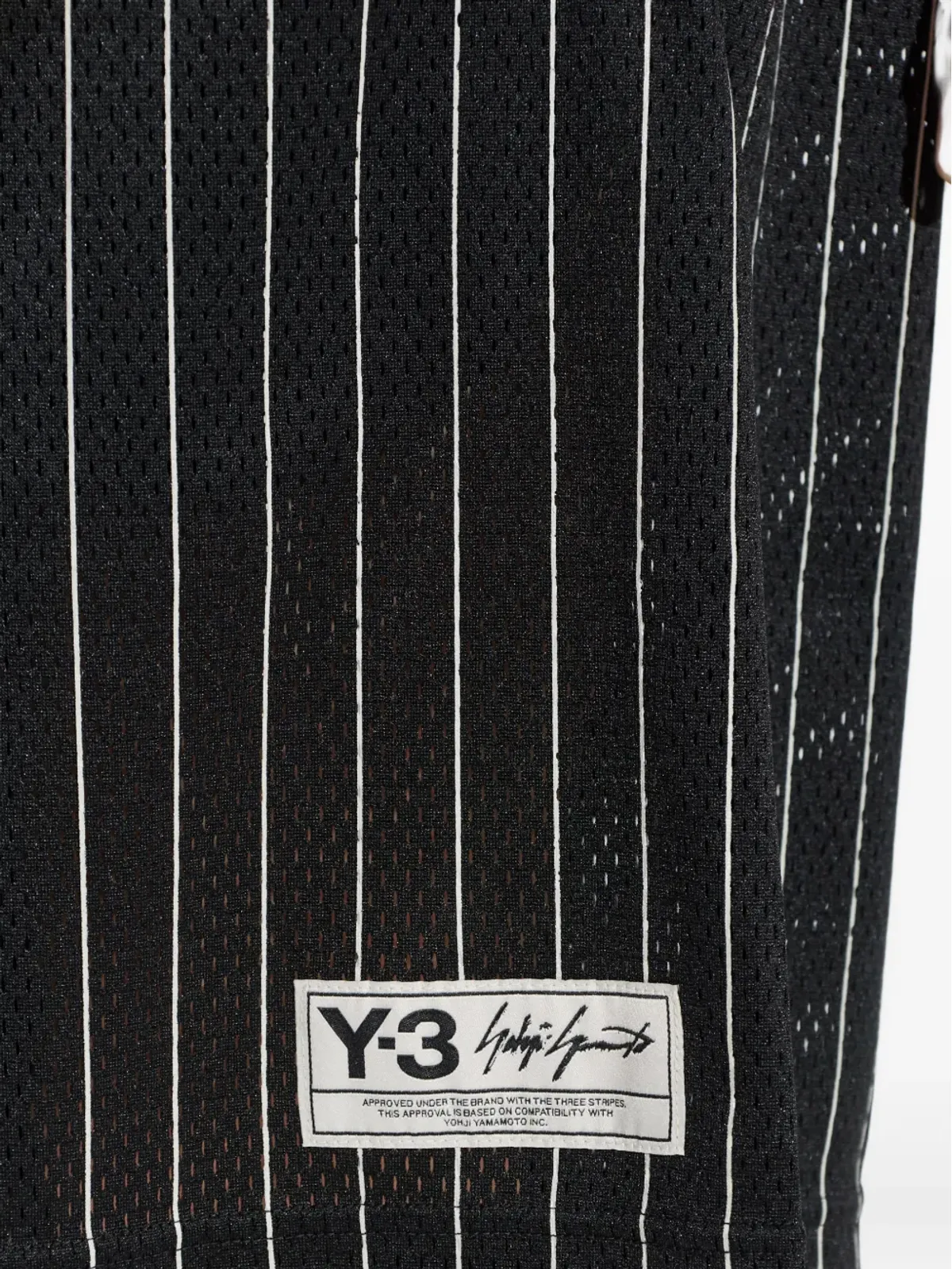 Y-3 striped drawstring shorts - Black - 画像5