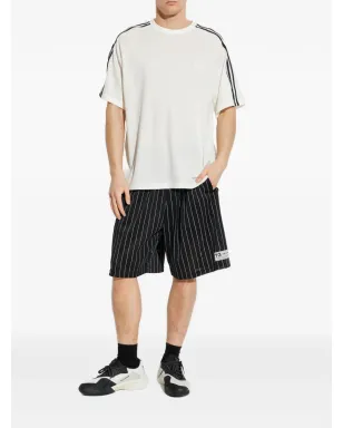 Y-3 striped drawstring shorts - Black - サムネイル2