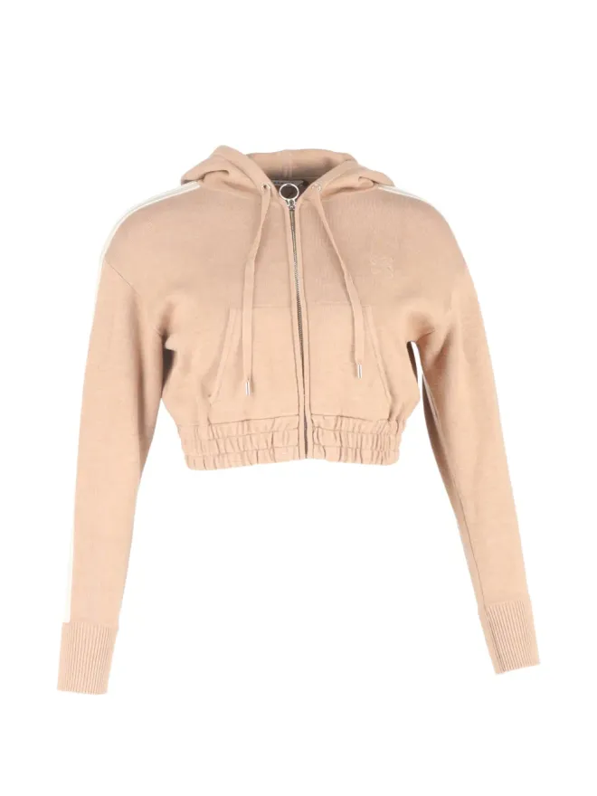 SANDRO SANDRO ジップアップ・クロップド・フーディ ベージュ系の商品画像