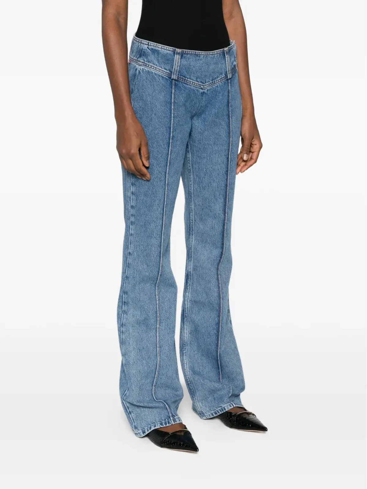 MOTHER SNACKS! The Pin Up Takeout Heel seam-detail jeans - 画像3