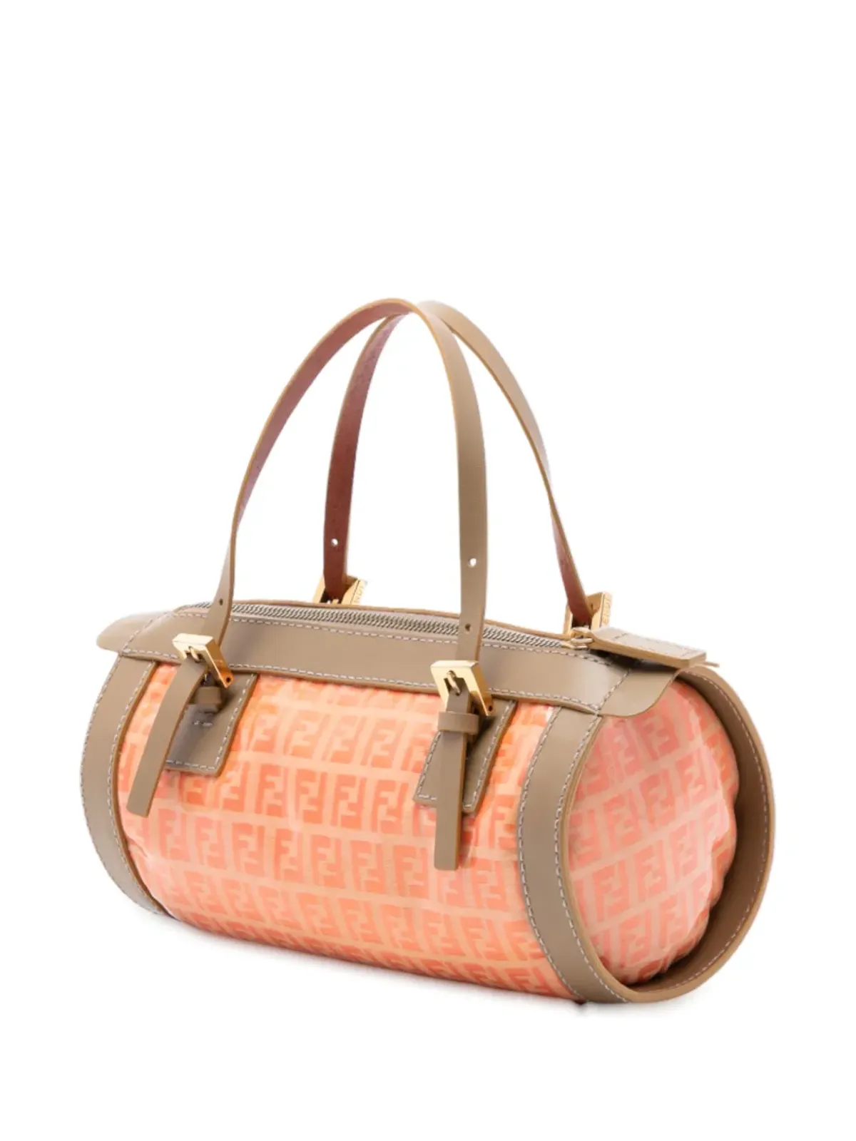Fendi Pre-Owned ズッキーノ コーテッドキャンバス バレル ハンドバッグ - ブラウン - 画像3