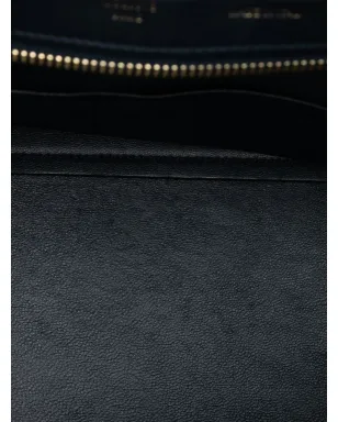 Celine Pre-Owned 2014年スモール バイカラー カーフスキンとスエード トラペーズ・サッチェル - ブラック - サムネイル5