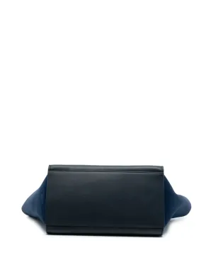 Celine Pre-Owned 2014年スモール バイカラー カーフスキンとスエード トラペーズ・サッチェル - ブラック - サムネイル4