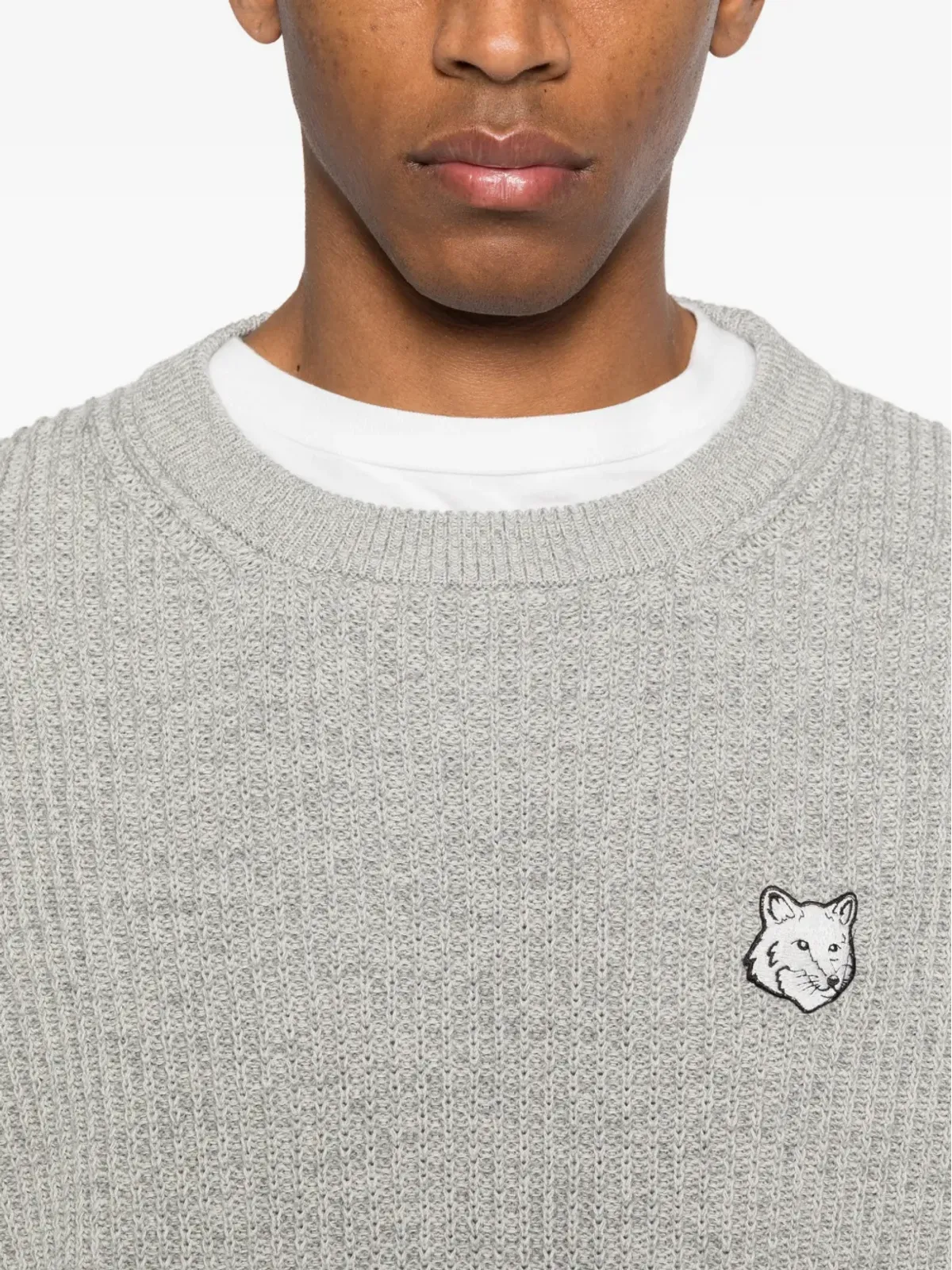 Maison Kitsuné リブ編み ロゴパッチ セーター - 画像5