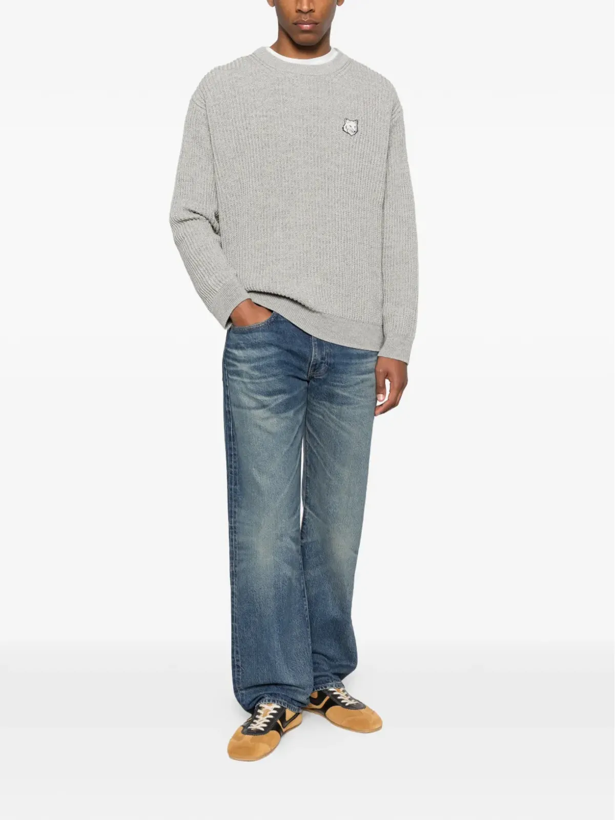 Maison Kitsuné リブ編み ロゴパッチ セーター - 画像2
