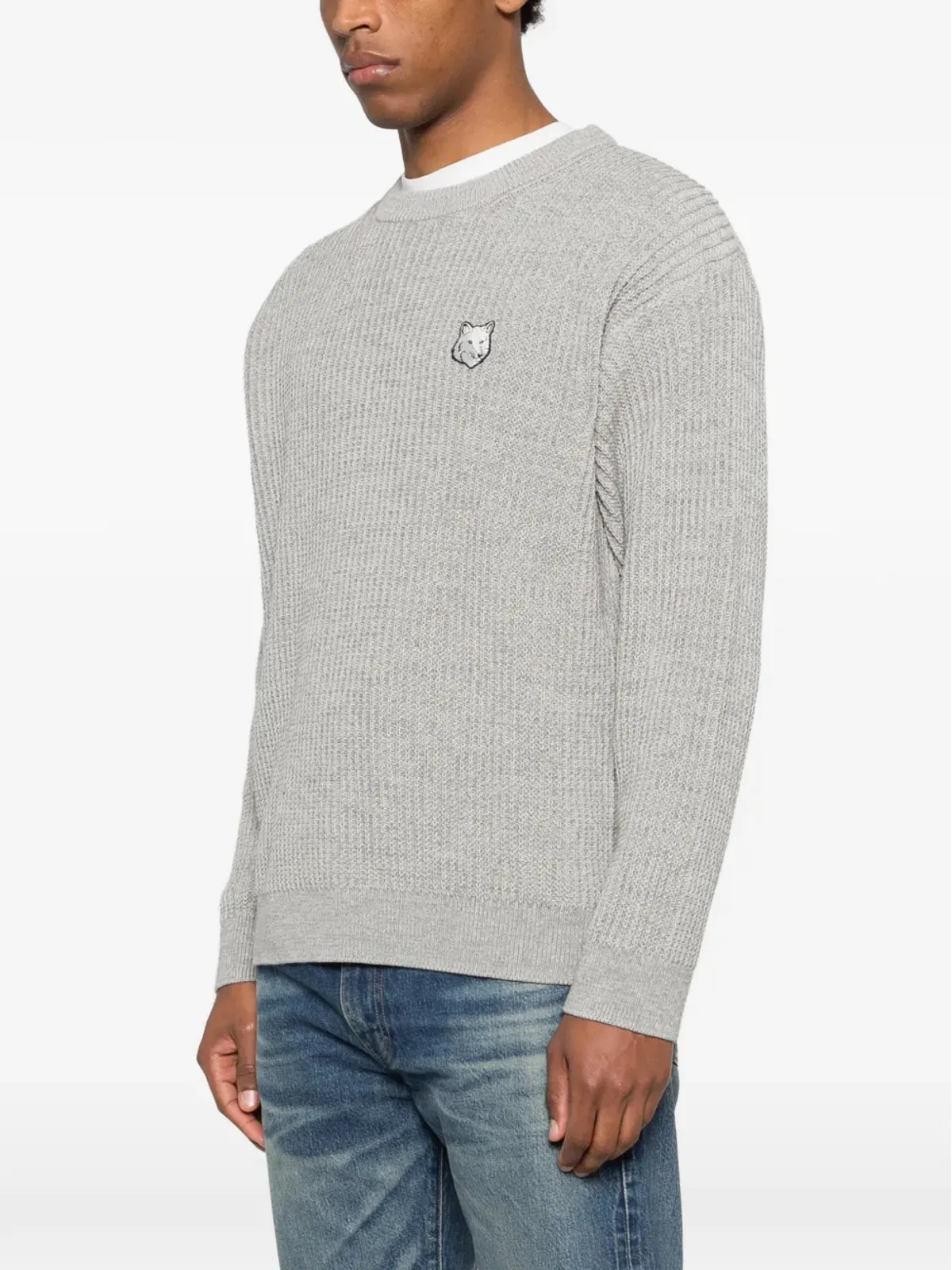 Maison Kitsuné リブ編み ロゴパッチ セーター - 画像3