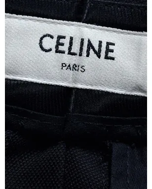 Celine Pre-Owned プリーツ入りテーパードパンツ - ブラック - サムネイル3