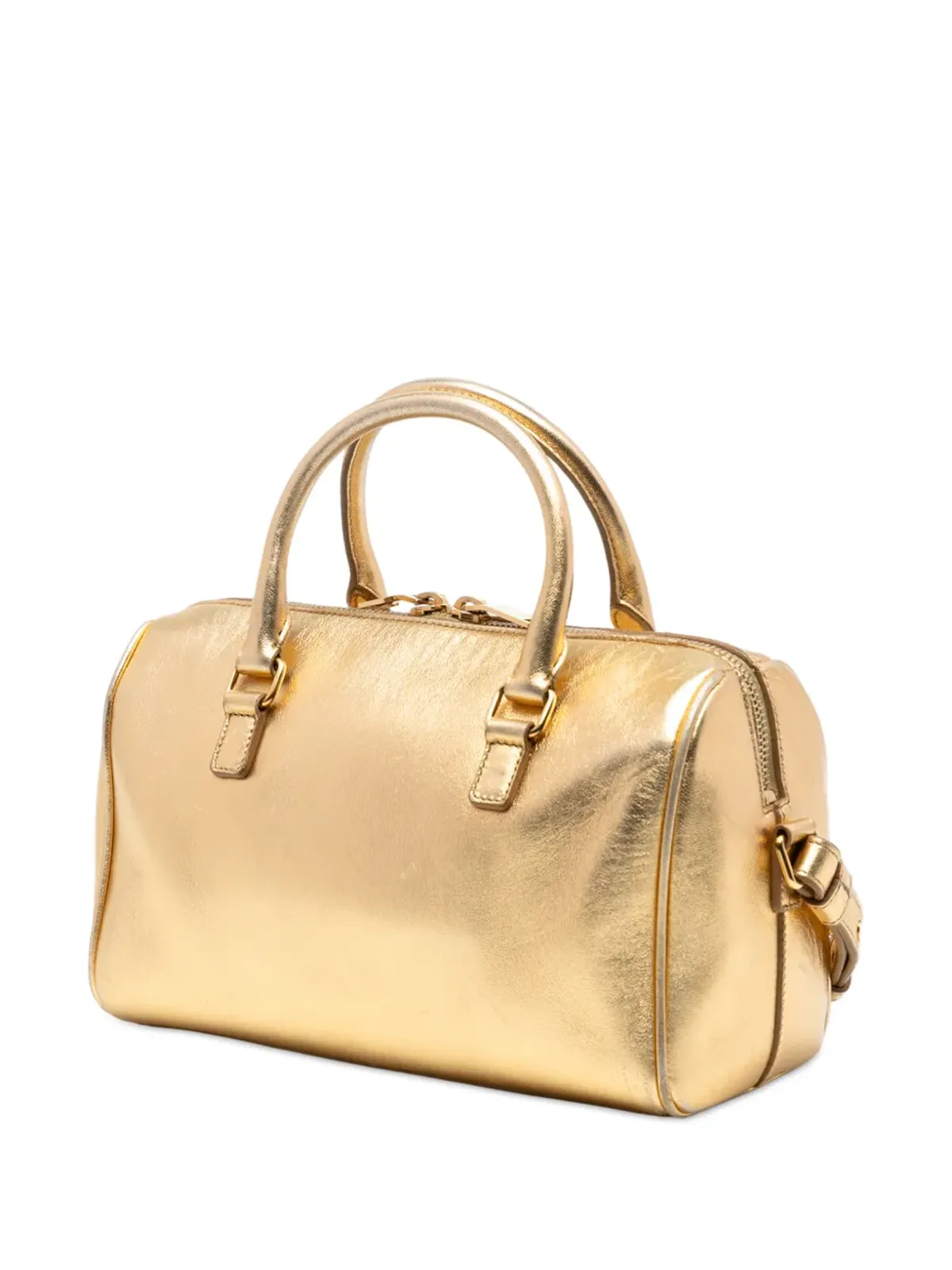 Saint Laurent Pre-Owned ベビー メタリックレザー クラシック ダッフルサッチェル - ゴールド - 画像3