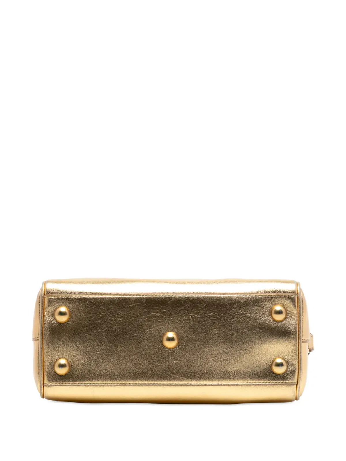 Saint Laurent Pre-Owned ベビー メタリックレザー クラシック ダッフルサッチェル - ゴールド - 画像4