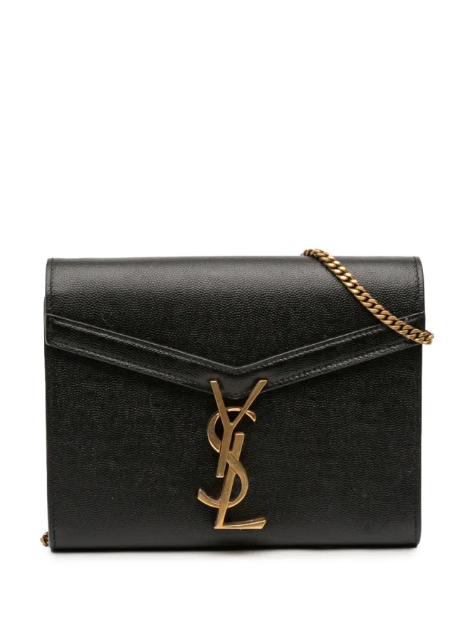 Saint Laurent Pre-Owned Saint Laurent グレイン・ド・プードル モノグラム カサンドラ チェーン ウォレット クロスボディ バッグの商品画像