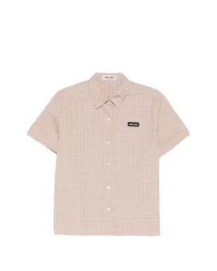 Miu Miu ロゴパッチ チェックシャツ - サムネイル1