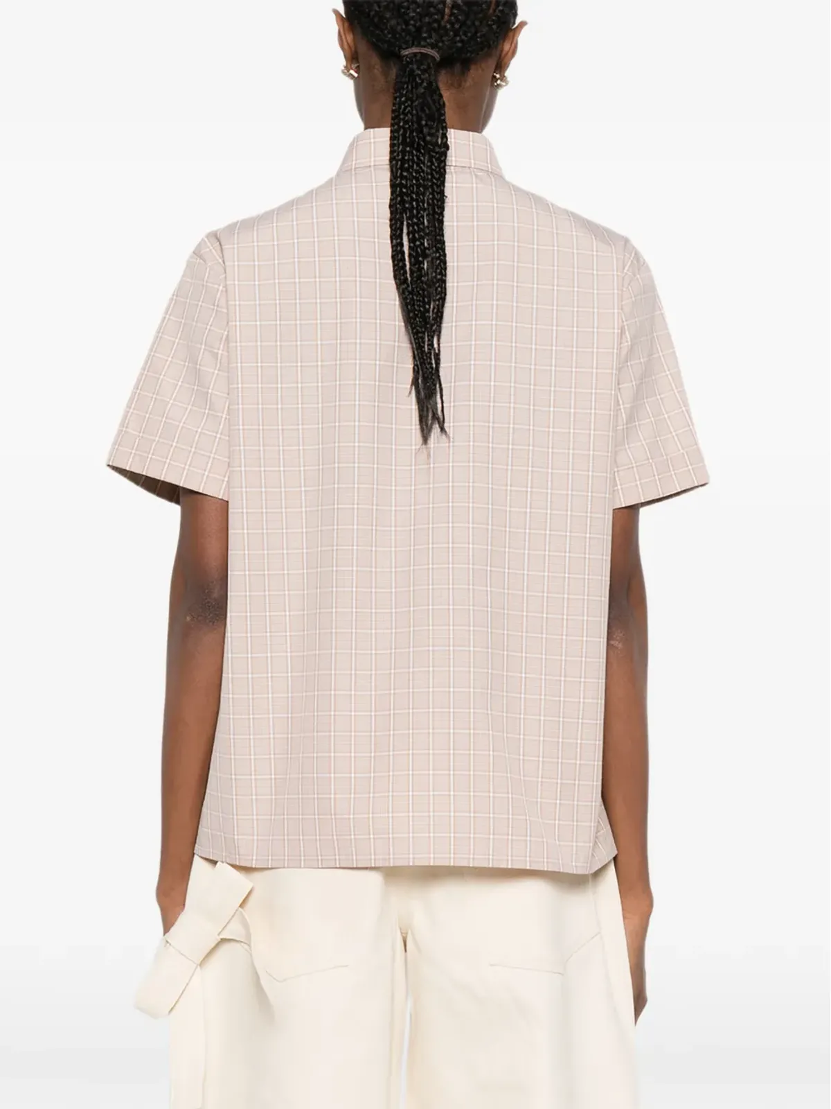 Miu Miu ロゴパッチ チェックシャツ - 画像4
