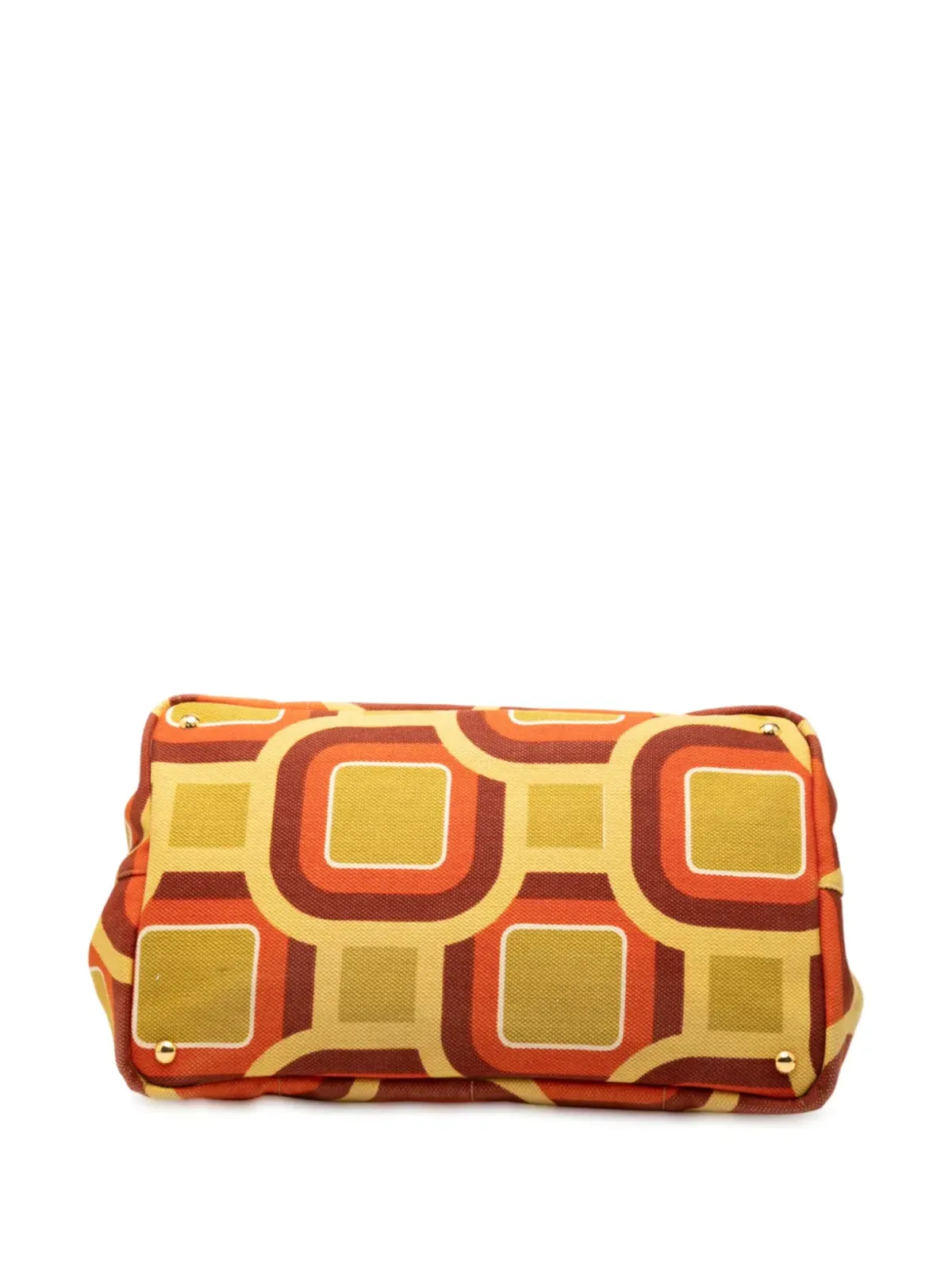 Prada Pre-Owned プリントキャンバス Canapa Soho サッチェル - イエロー - 画像4