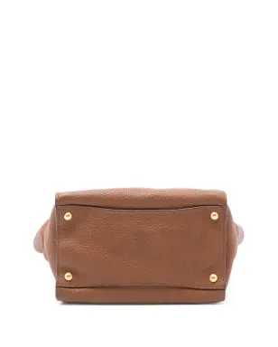 Prada Pre-Owned 2010-2025 Vitello Daino Sound Lock satchel - Brown - サムネイル4