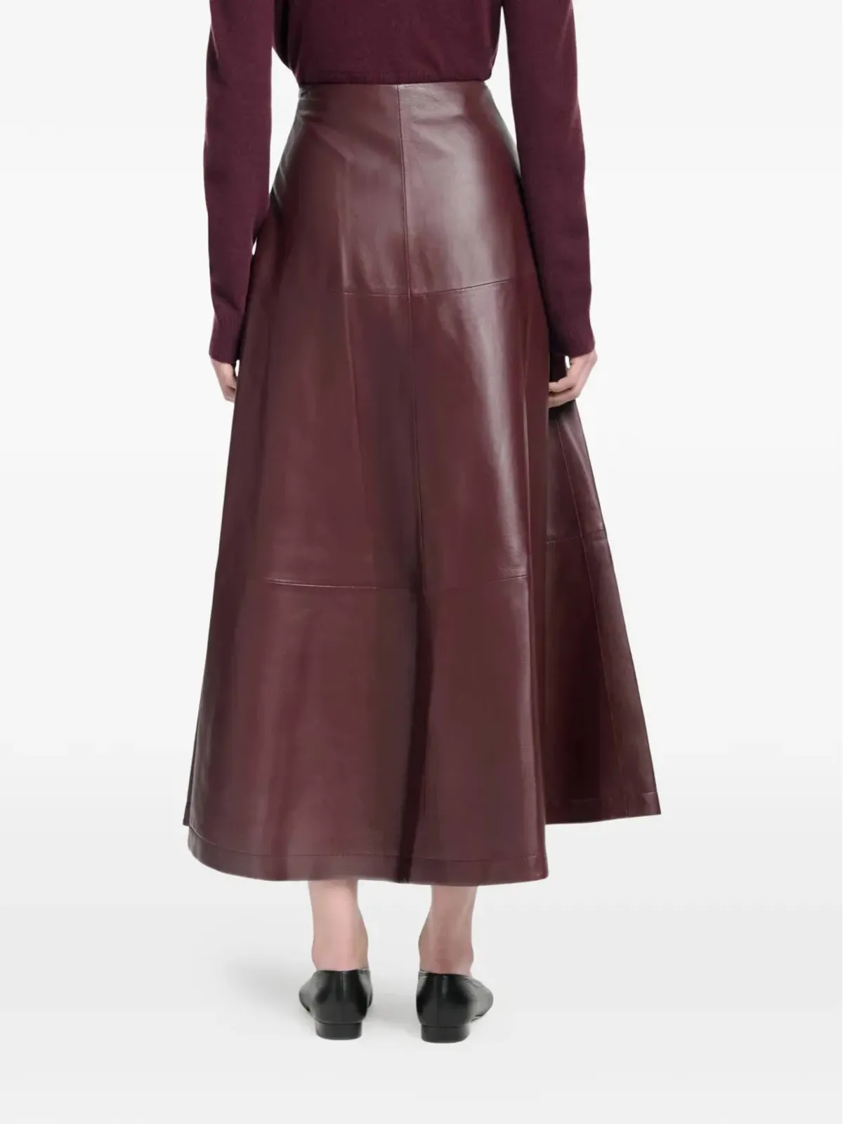 Altuzarra Varda flared lambskin skirt - 画像3