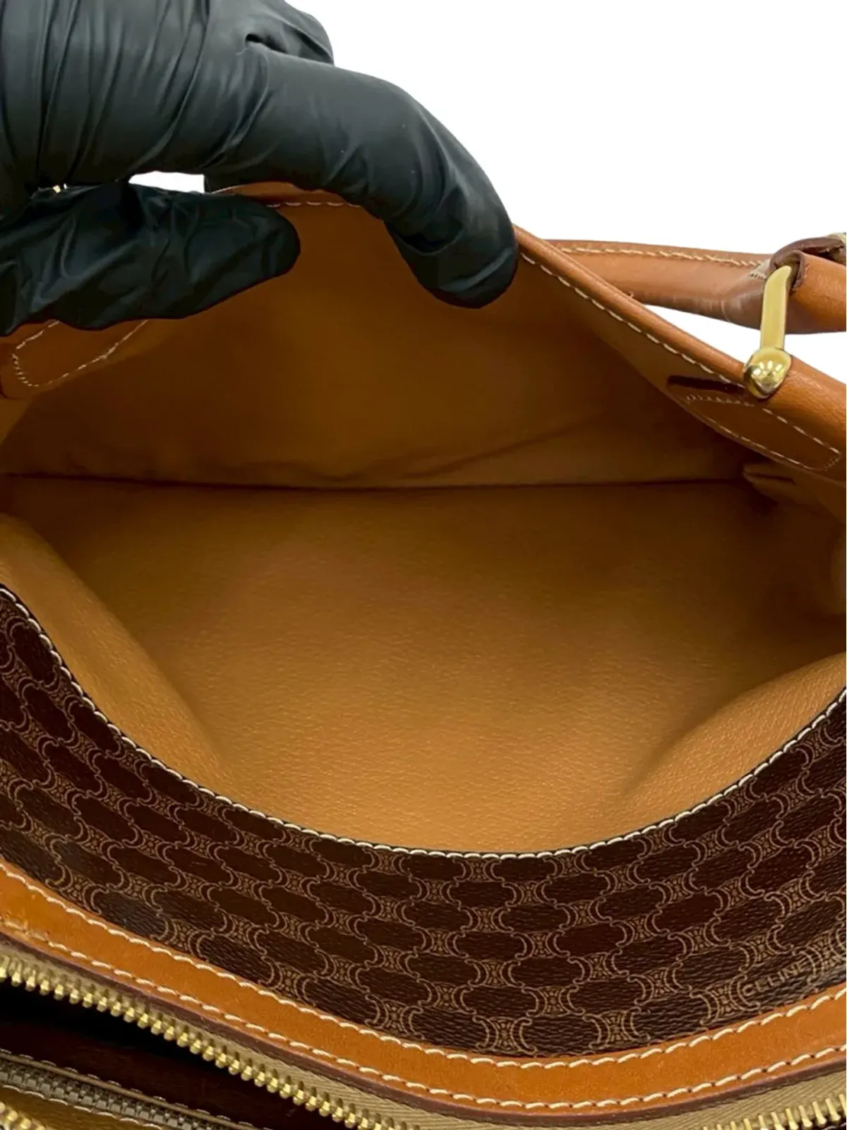 Celine Pre-Owned 1995 Macadam Coated Canvas boston bag - Brown - 画像5