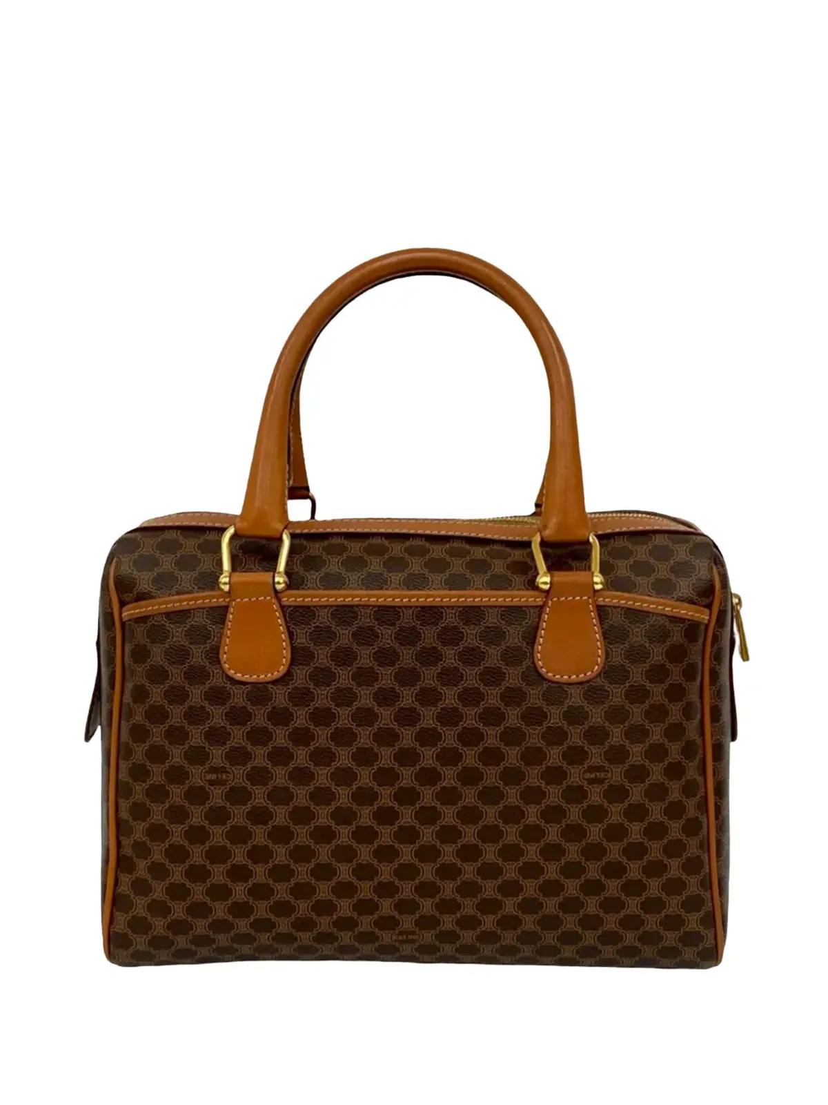 Celine Pre-Owned 1995 Macadam Coated Canvas boston bag - Brown - 画像3