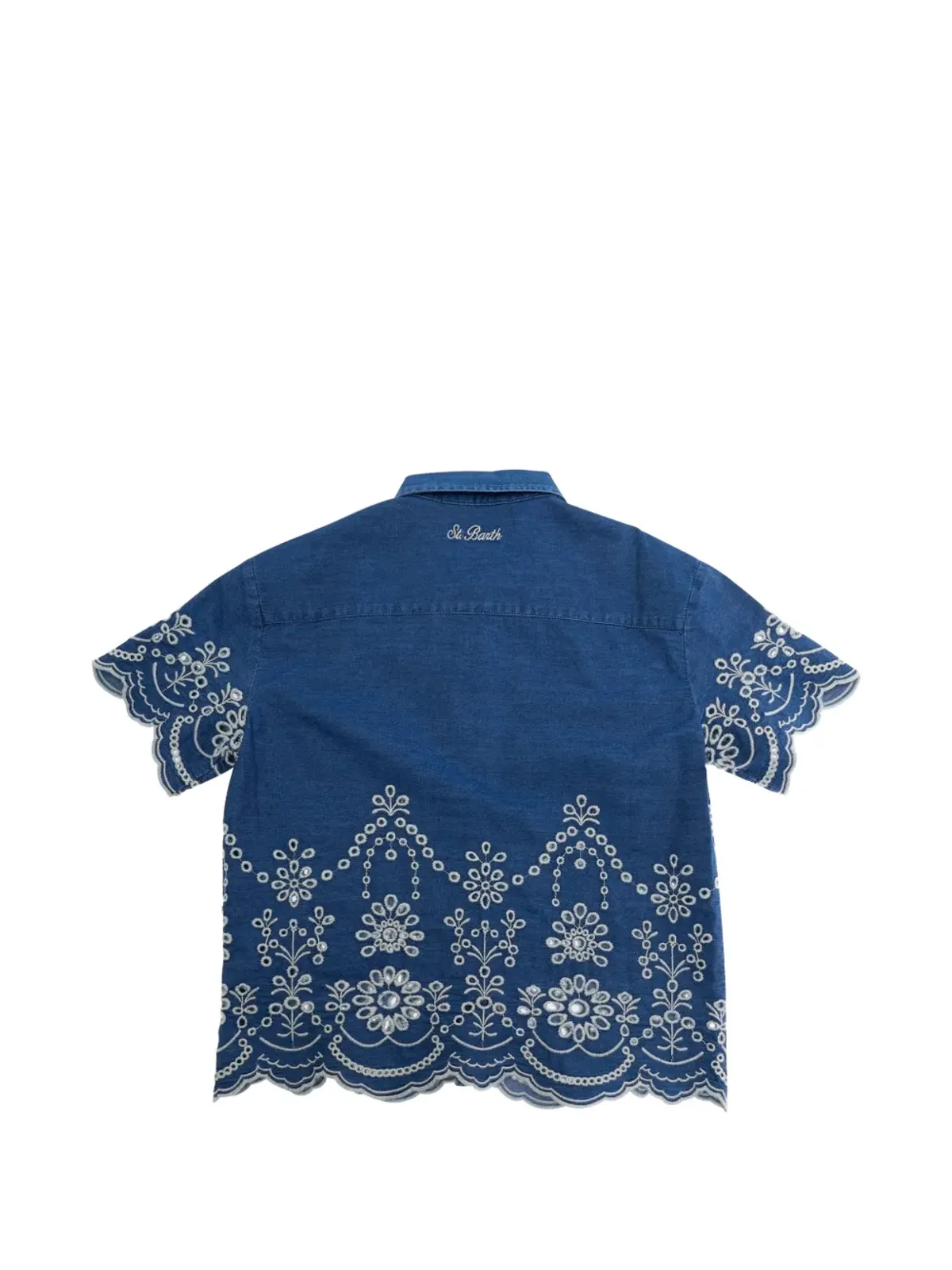 MC2 Saint Barth Kids スカラップトリムの刺繍シャツ - 画像2