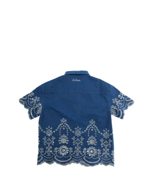MC2 Saint Barth Kids スカラップトリムの刺繍シャツ - サムネイル2