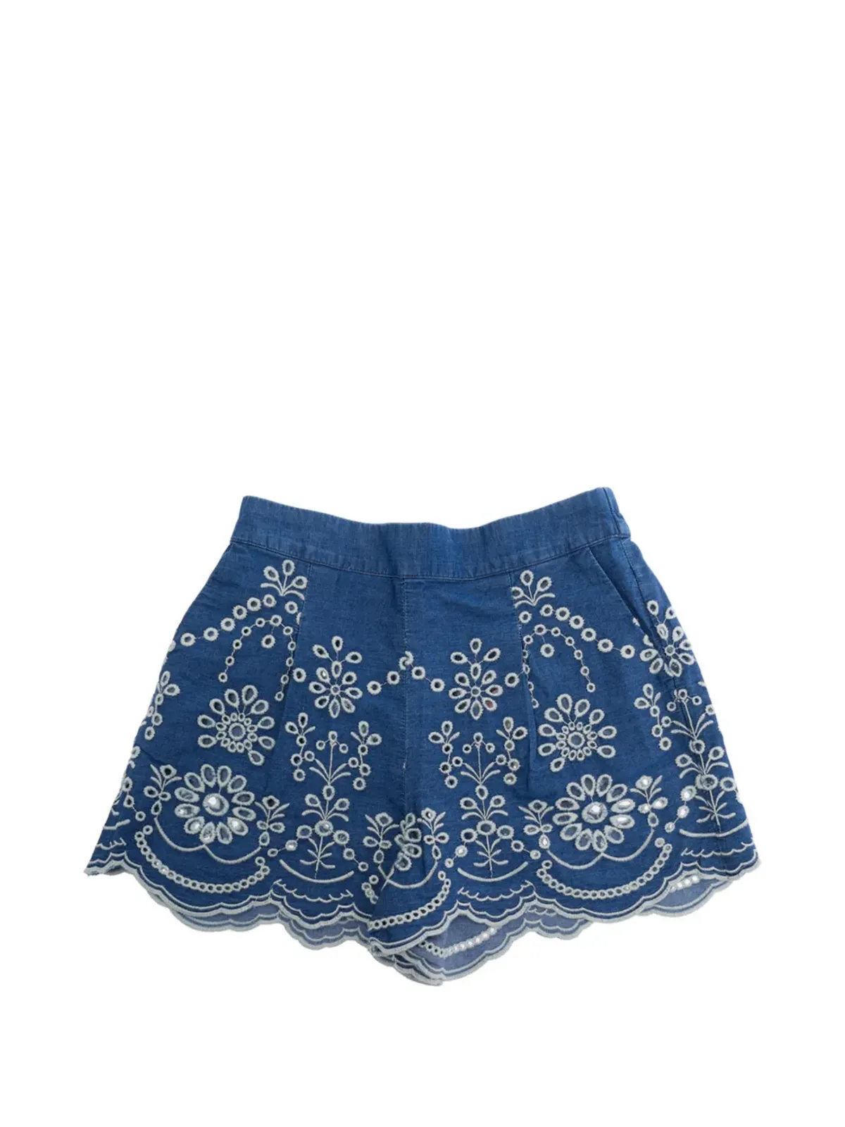 MC2 Saint Barth Kids アマニ刺繍スカラップデニムショーツ - 画像2