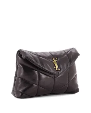 Saint Laurent Pre-Owned LouLou Puffer Leather クラッチバッグ - ブラック - サムネイル3