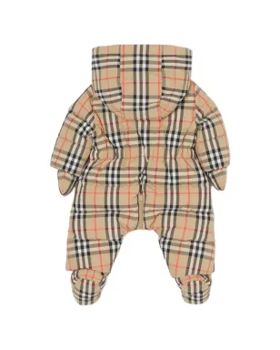 Burberry Kids puffer checked babygrow - サムネイル2