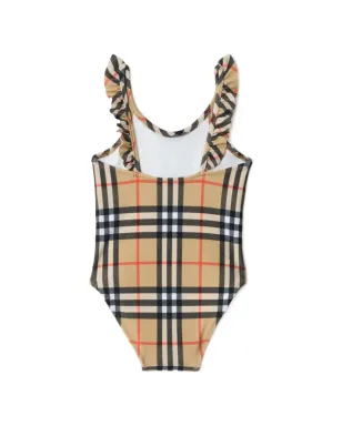 Burberry Kids チェック柄フリル付き水着 - サムネイル2