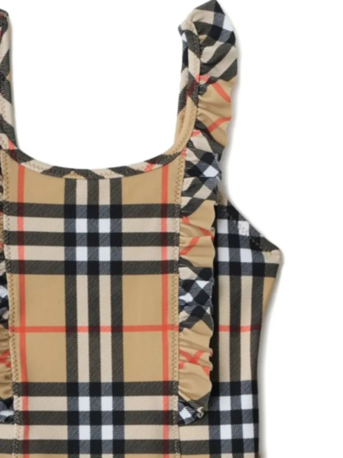 Burberry Kids チェック柄フリル付き水着 - 画像3