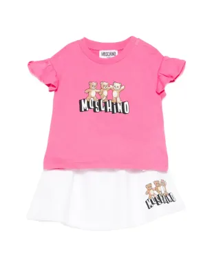 Moschino Kids テディプリント・フリルディテール トラックスーツ - ピンク - サムネイル1