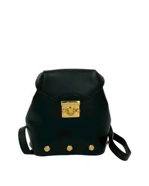Ferragamo ビンテージ 1990 Gancini カーフスキン レザー バックパック - ブラック - サムネイル1
