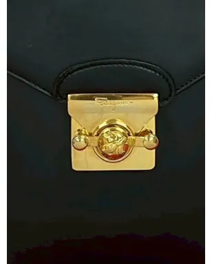 Ferragamo ビンテージ 1990 Gancini カーフスキン レザー バックパック - ブラック - サムネイル2