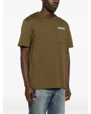 LOEWE ポケットロゴ Tシャツ - グリーン - サムネイル3