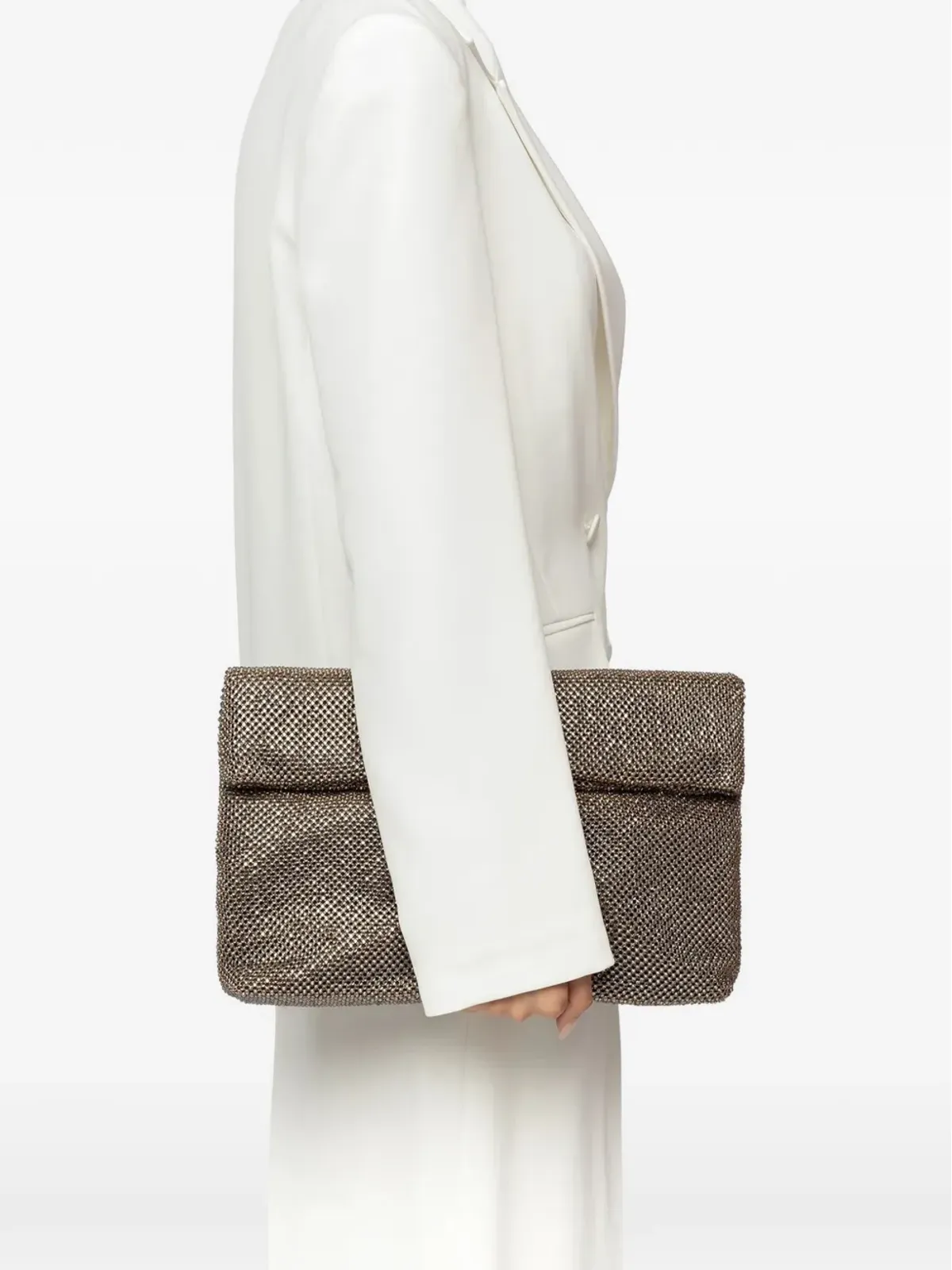 TWENTY FOURHAITCH Dunham Pewter maxi clutch bag - Neutrals - 画像2