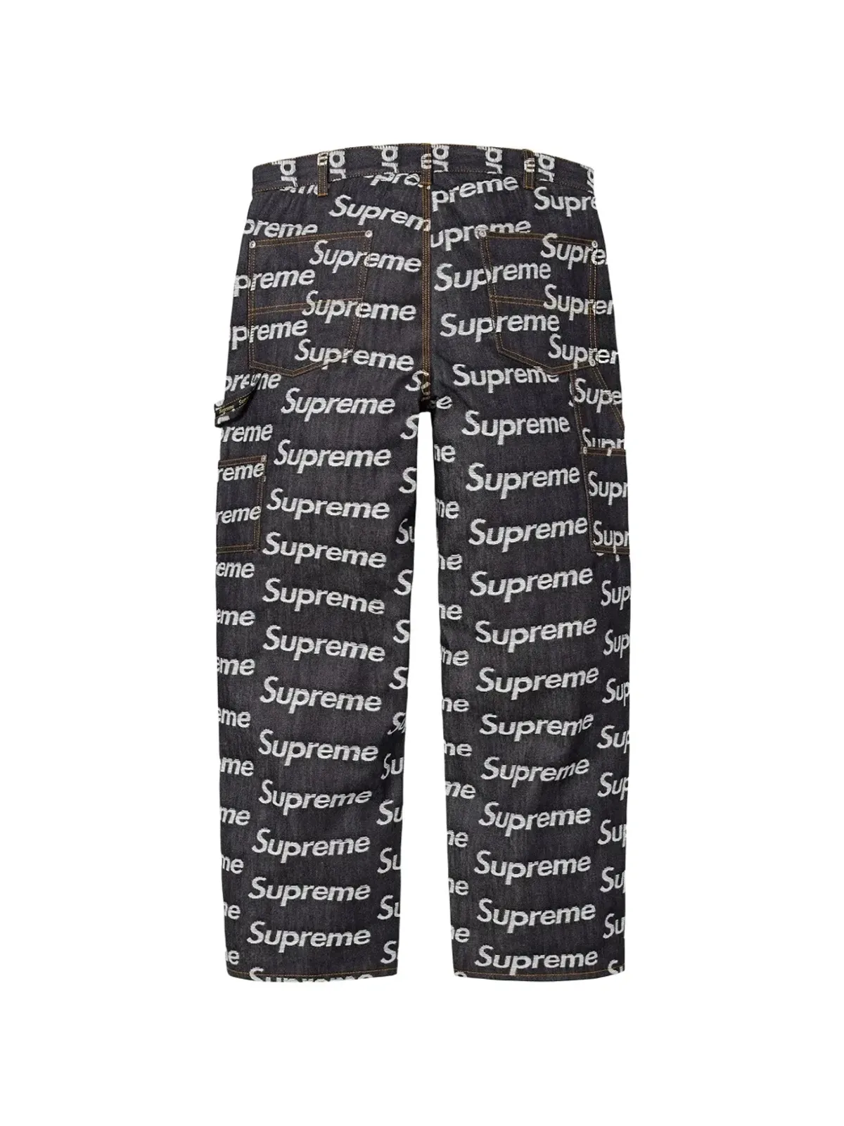 Supreme ロゴジャカード ダブルニー ジーンズ - 画像2