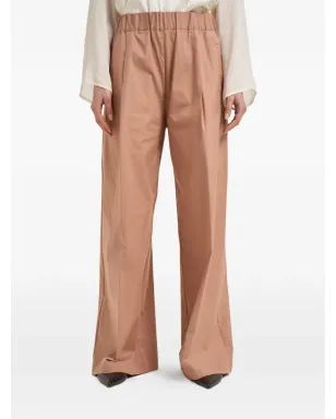 Semicouture elasticated pleated palazzo pants - Neutrals - サムネイル1