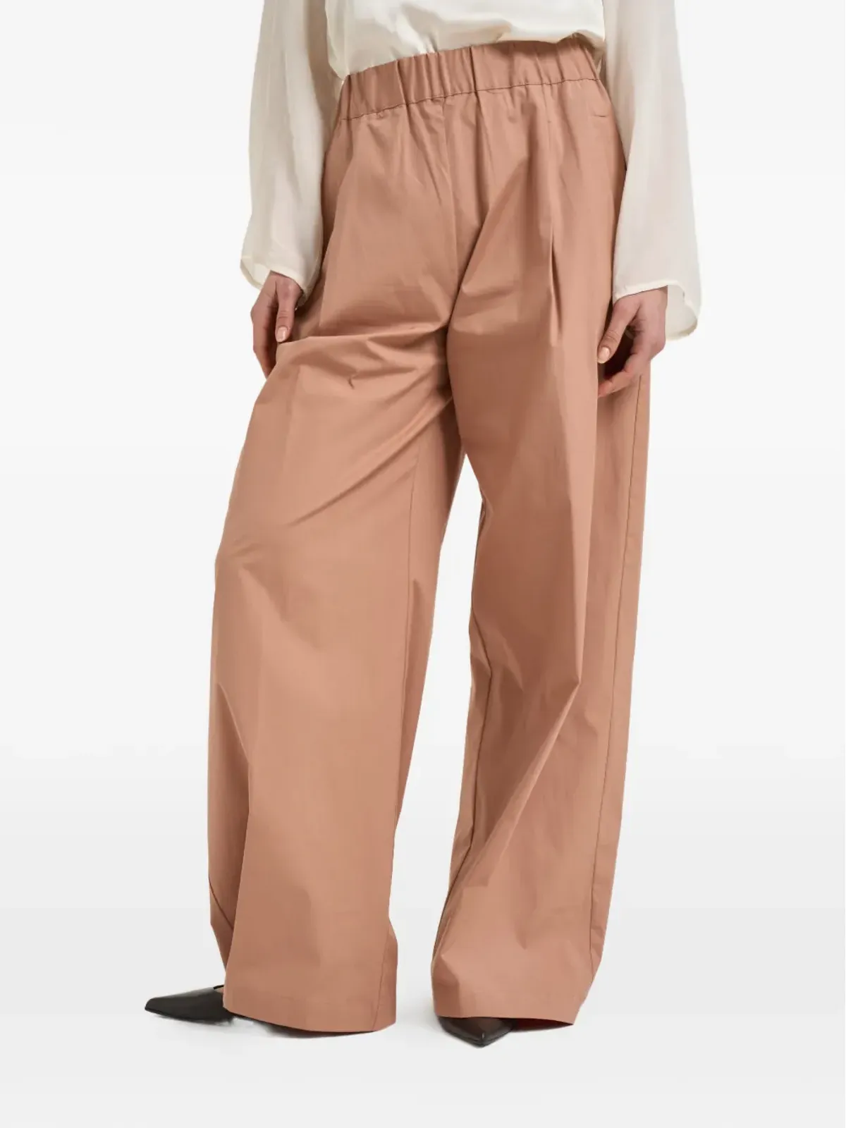 Semicouture elasticated pleated palazzo pants - Neutrals - 画像2