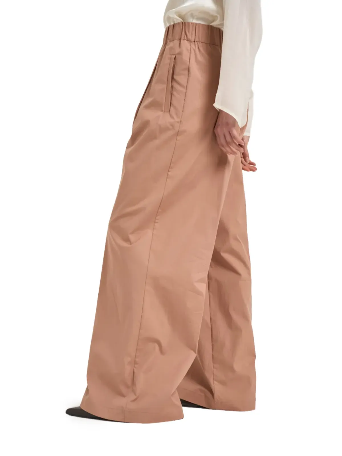 Semicouture elasticated pleated palazzo pants - Neutrals - 画像3