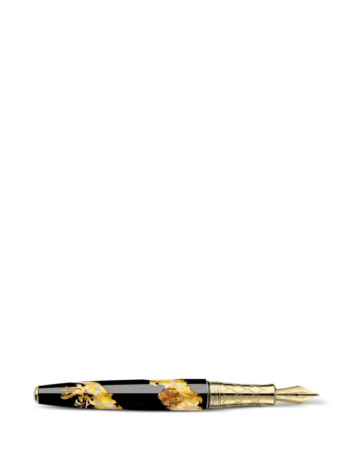 Caran d'Ache ドラゴン柄ストロー象嵌 ファウンテンペン - 画像2