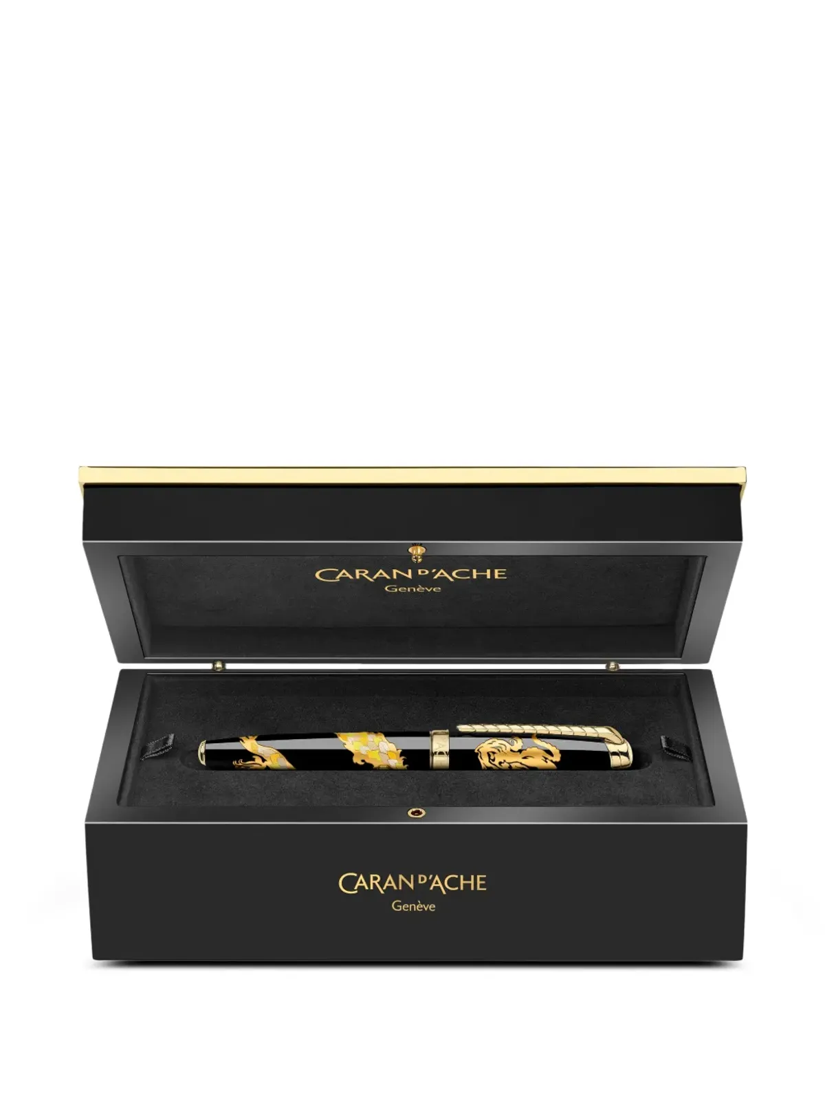 Caran d'Ache ドラゴン柄ストロー象嵌 ファウンテンペン - 画像3